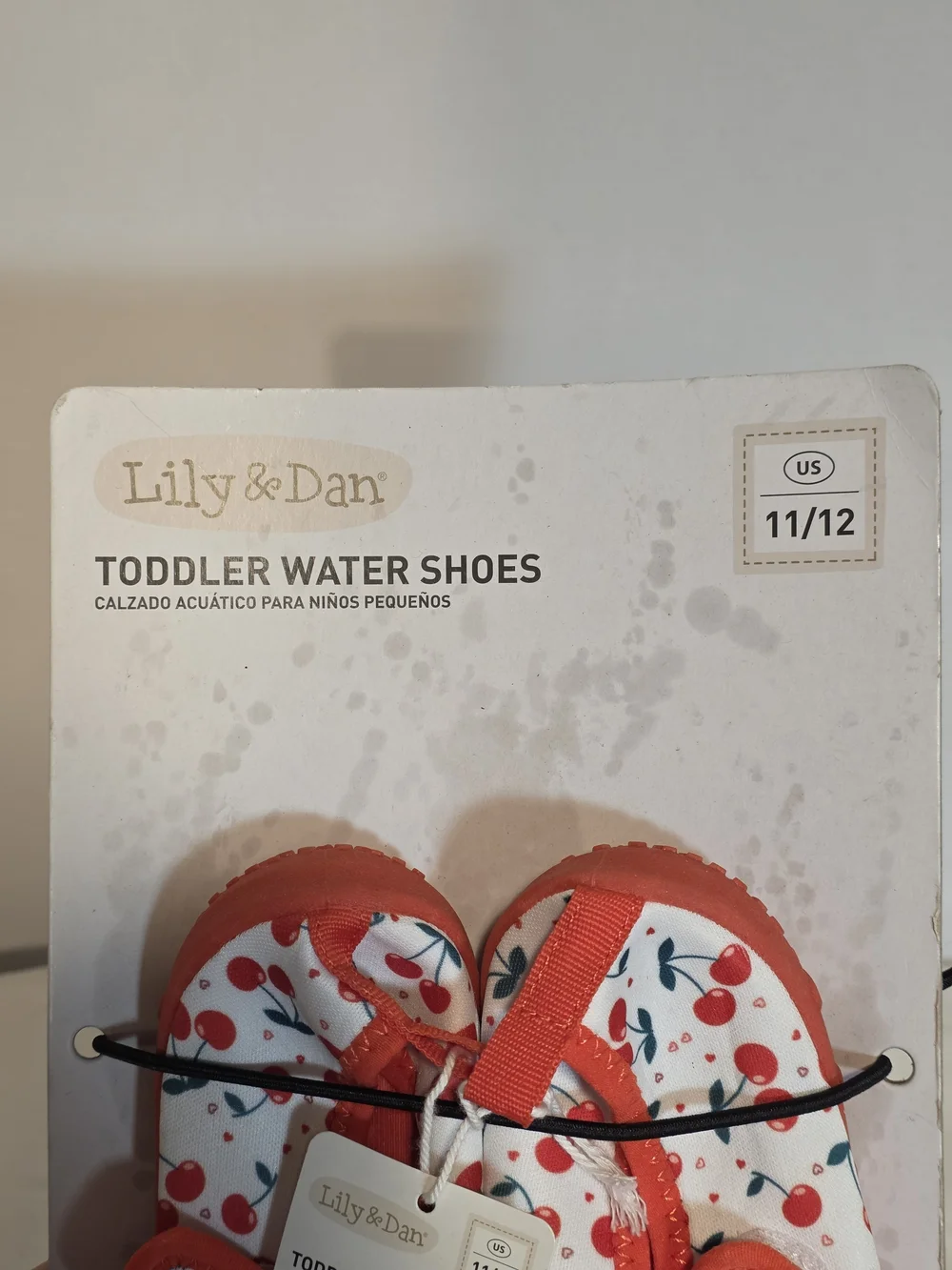 NWT Lily & Dan Girls Size 11/12 Red White Cherry Water Shoes Hook & Loop Close